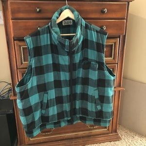 Green/Black Plaid Vest